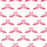 Teste padrão tropical do verão sem emenda com pássaro do flamingo ilustração stock Teste padrão tropical do verão sem emenda com pássaro do flamingo ilustração stock