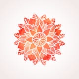 Teste padrão vermelho do laço da aquarela Elemento do vetor mandala
