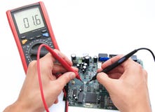 Testing Circuit With Digital Multimeter Stock Image Testing Circuit With Digital Multimeter Stock Image
