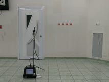 Testing dust inside the operating room royalty free stock photography Testing dust inside the operating room royalty free stock photography