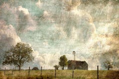 Texas Hill Country Farm House with Barbed Wire Fence Line Stock Images Texas Hill Country Farm House with Barbed Wire Fence Line Stock Images