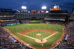 Texas Rangers Baseball Game at Night