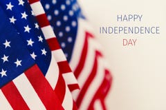 Text happy independence day and american flags stock image Text happy independence day and american flags stock image