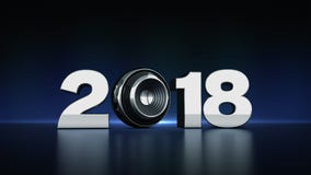 Text 2018 mit Bereichsprecher 3D lizenzfreie abbildung Text 2018 mit Bereichsprecher 3D lizenzfreie abbildung