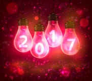 Text for new year 2017 numbers written in lamps. Vector royalty free illustration Text for new year 2017 numbers written in lamps. Vector royalty free illustration