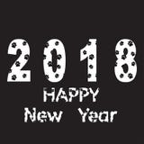 Text new year with texture. Text of the new year and 2018 with a pattern of dog tracks vector illustration Text new year with texture. Text of the new year and 2018 with a pattern of dog tracks vector illustration