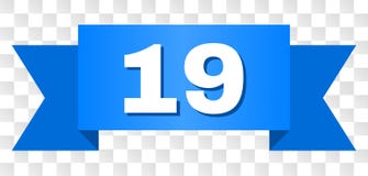 Blue Ribbon with 19 Text vector illustration Blue Ribbon with 19 Text vector illustration