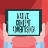 Text sign showing Native Content Advertising. Conceptual photo Ad experience follows the natural form and role Hu vector illustration Text sign showing Native Content Advertising. Conceptual photo Ad experience follows the natural form and role Hu vector illustration