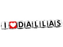 texte de Dallas Button Click Here Block d'amour de 3D I illustration de vecteur texte de Dallas Button Click Here Block d'amour de 3D I illustration de vecteur