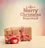 Texte de Joyeux Noël avec de petits boîte-cadeau mignons images libres de droits Texte de Joyeux Noël avec de petits boîte-cadeau mignons images libres de droits