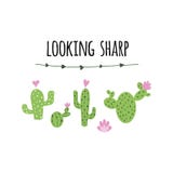 Texte semblant la carte pointue de vecteur Copie ?pineuse tir?e par la main mignonne de cactus avec la citation inspir?e illustration stock Texte semblant la carte pointue de vecteur Copie ?pineuse tir?e par la main mignonne de cactus avec la citation inspir?e illustration stock