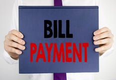 Texto de la escritura que muestra a Bill Payment Concepto del negocio para los costes de la paga de facturación escritos en la te imagen de archivo libre de regalías Texto de la escritura que muestra a Bill Payment Concepto del negocio para los costes de la paga de facturación escritos en la te imagen de archivo libre de regalías