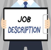 Texto Job Description de la escritura de la palabra Concepto del negocio para el documento de A que describe las responsabilidade ilustración del vector Texto Job Description de la escritura de la palabra Concepto del negocio para el documento de A que describe las responsabilidade ilustración del vector