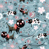 Textura de gatos engraçados ilustração do vetor Textura de gatos engraçados ilustração do vetor