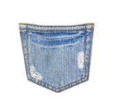 A textura traseira do bolso de calças de ganga com rasgado, furo e as linhas brancas destruiu testes padrões na sarja de Nimes is fotografia de stock royalty free A textura traseira do bolso de calças de ganga com rasgado, furo e as linhas brancas destruiu testes padrões na sarja de Nimes is fotografia de stock royalty free