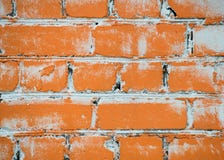 Texture of a brick wall painted with orange paint royalty free stock image Texture of a brick wall painted with orange paint royalty free stock image