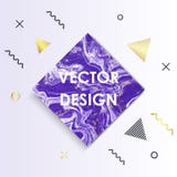 Texture de marbre avec des milieux de bannière de style d'élément de Memphis, modèles géométriques d'éléments de gradient d'or St illustration libre de droits Texture de marbre avec des milieux de bannière de style d'élément de Memphis, modèles géométriques d'éléments de gradient d'or St illustration libre de droits