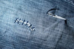 Texture Of Cut Jeans Stock Photo