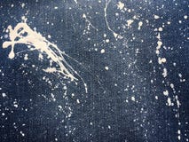 Texture Of Denim Or Blue Jeans Background. Drops Of Colorful Paint On Blue Background Denim, Jeans. Stock Photography