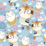 Texture Owls In The Clouds Royalty Free Stock Image
