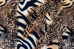 Texture of print fabric striped zebra and leopard