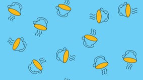 Texture seamless pattern of beautiful nice tasty refreshing aromatic healthy tea drinks in glasses on ceramic cups on blue vector illustration Texture seamless pattern of beautiful nice tasty refreshing aromatic healthy tea drinks in glasses on ceramic cups on blue vector illustration