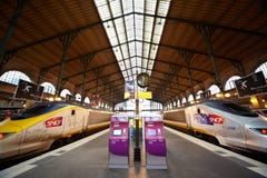TGV Trains At Platform Of Gare De L Est Royalty Free Stock Image TGV Trains At Platform Of Gare De L Est Royalty Free Stock Image