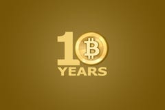 10th Anniversary Bitcoin stock illustration 10th Anniversary Bitcoin stock illustration