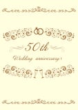 50th Anniversary  Border Invitation  Stock Illustration 