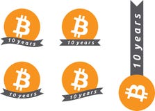 10th годовщина Bitcoin иллюстрация вектора 10th годовщина Bitcoin иллюстрация вектора