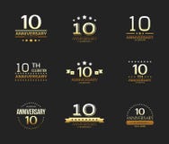 10th комплект логотипа торжества годовщины знамя юбилея 10 год бесплатная иллюстрация 10th комплект логотипа торжества годовщины знамя юбилея 10 год бесплатная иллюстрация