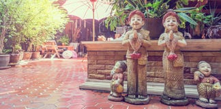 Thai Greeting Dolls Sawasdee With Copy Space Royalty Free Stock Photography Thai Greeting Dolls Sawasdee With Copy Space Royalty Free Stock Photography