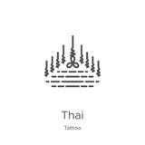 thai icon vector from tattoo collection. Thin line thai outline icon vector illustration. Outline, thin line thai icon for website vector illustration thai icon vector from tattoo collection. Thin line thai outline icon vector illustration. Outline, thin line thai icon for website vector illustration