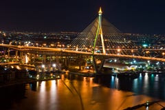 Thai Mega Sling Bridge In Thailand. Royalty Free Stock Photos Thai Mega Sling Bridge In Thailand. Royalty Free Stock Photos