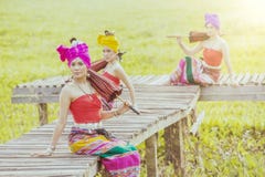 Thai Woman In Traditional Costume with umbrella thai culture st royalty free stock photo Thai Woman In Traditional Costume with umbrella thai culture st royalty free stock photo