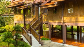Typical house Thai on piles stock image Typical house Thai on piles stock image