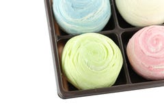 Thailand Of Colorful Mochi Sweets In Black Box Of Isolated. Royalty Free Stock Photography Thailand Of Colorful Mochi Sweets In Black Box Of Isolated. Royalty Free Stock Photography