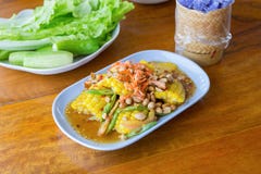 Thailändisches Lebensmittel - würziger Salat des Mais stockfotos Thailändisches Lebensmittel - würziger Salat des Mais stockfotos