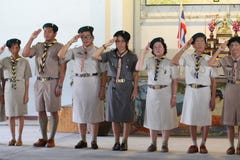Thailändisches Lehrerpfadfinderlager lizenzfreie stockbilder Thailändisches Lehrerpfadfinderlager lizenzfreie stockbilder