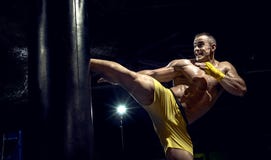 Thailändsk boxarestansmaskinspark, genom att stansa påsen royaltyfri fotografi Thailändsk boxarestansmaskinspark, genom att stansa påsen royaltyfri fotografi