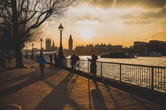 Thames River, London, England at sunset Royalty Free Stock Photography Thames River, London, England at sunset Royalty Free Stock Photography