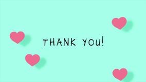 Thank You Cute Cartoon Animation with Hearts Stock Video - Video of  birthday, romantic: 145632029