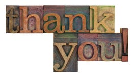 Thank You In Letterpress Type Royalty Free Stock Photo Thank You In Letterpress Type Royalty Free Stock Photo
