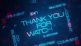 Thank You for Watching Text Typing Motion Animation on Black Background. 4K  3D for Science, Technology, Business Presentation Stock Video - Video of  cover, board: 195557111