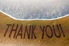 Thank you word drawn on the sand of the beach stock illustration Thank you word drawn on the sand of the beach stock illustration