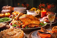 Free Thanksgiving Turkey Dinner Royalty Free Stock Photography - 127581137