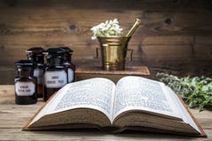 The Ancient Natural Medicine, Herbs And Medicines Stock Photo