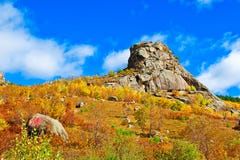 The Autumn South Peak Of Lama Mountain Stock Image