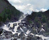 The Big Chulchinsky Falls. Royalty Free Stock Photo