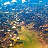 The Bird S-eye View Of A River Royalty Free Stock Photo